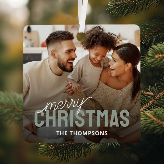 Ornement En Métal Photo de famille Joyeux Noël