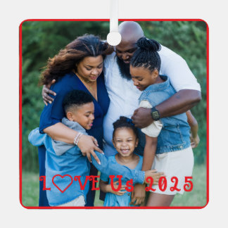 Ornement En Métal Photo de famille "LOVE US" PERSONNALISER