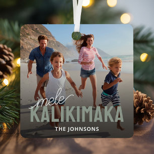 Ornement En Métal Photo de famille Mele Kalikimaka