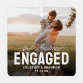 Ornement En Métal Photo de Keepsaké de Noël moderne (Verso)