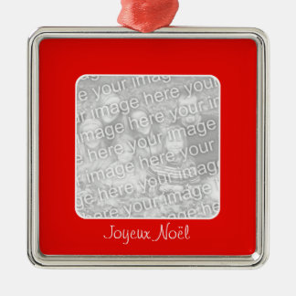 Ornement En Métal Photo de la frontière rouge Joyeux Noël
