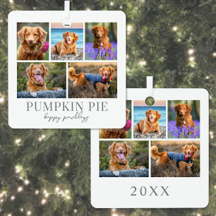 Ornement En Métal Photo de Noël avec animal de compagnie chien