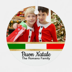 Ornement En Métal Photo de Noël italien Buon Natale