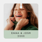 Ornement En Métal Photo de Noël Keepsaké et Pois (Verso)