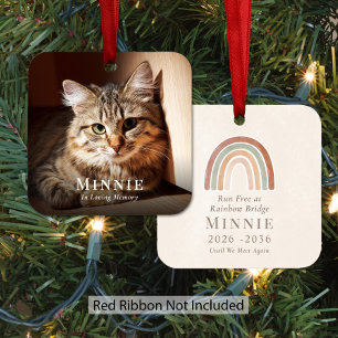 Ornement En Métal Photo de Noël Mémorial Pont Arc-en-ciel Chat