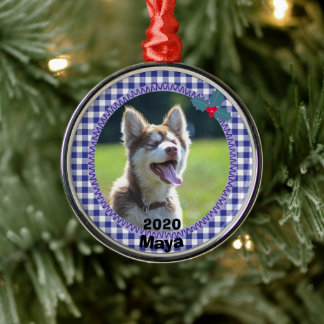 Ornement En Métal Photo de Noël personnalisée de Chien Chien Chien C
