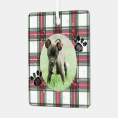 Ornement En Métal Photo de souvenir personnalisé à carreaux rouges (Avant gauche)