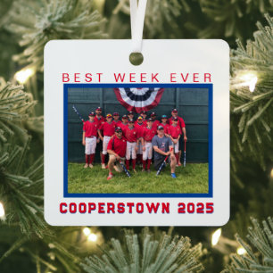Ornement En Métal Photo d'équipe de baseball de Cooperstown Meilleur