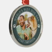 Ornement En Métal Photo du meilleur papa de chien du monde (Droite)