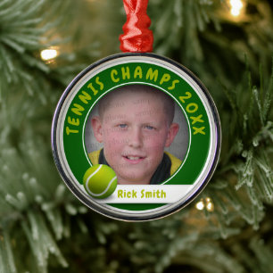 Ornement En Métal Photo Kid Tennis Champs 20XX