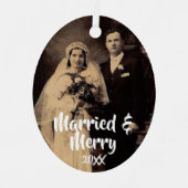 Ornement En Métal Photo mariée et joyeuse (Recto)