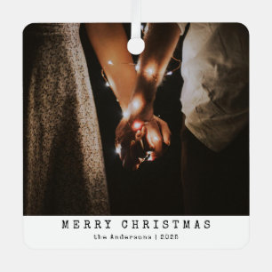 Ornement En Métal Photo minimaliste moderne en couple Noir Noël
