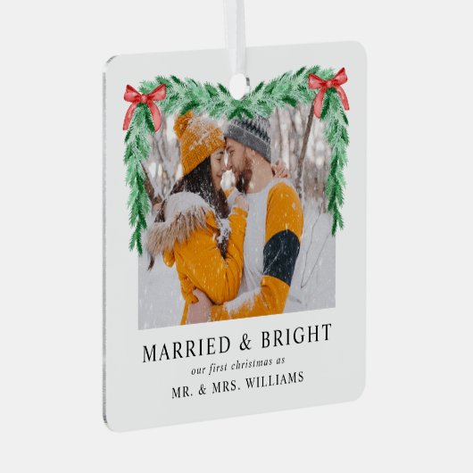 Ornement En Métal Photo moderne Mariée & Noel brillant Nouveau (Avant droite)