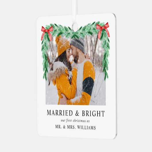 Ornement En Métal Photo moderne Mariée & Noel brillant Nouveau (Avant gauche)