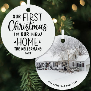 Ornement En Métal Photo personnalisé de Noël pour la première maison
