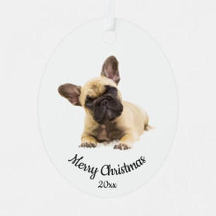 Ornement En Métal Photo personnalisée de Noël Chien à Chien à Chien