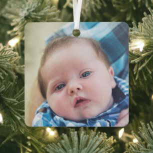 Ornement En Métal Photo personnalisée pour bébé