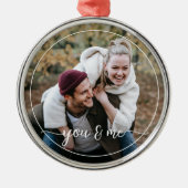 Ornement En Métal Photo personnalisée Texte de la citation simple d' (Devant)