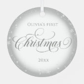 Ornement En Métal Photo Silver White (Verso)