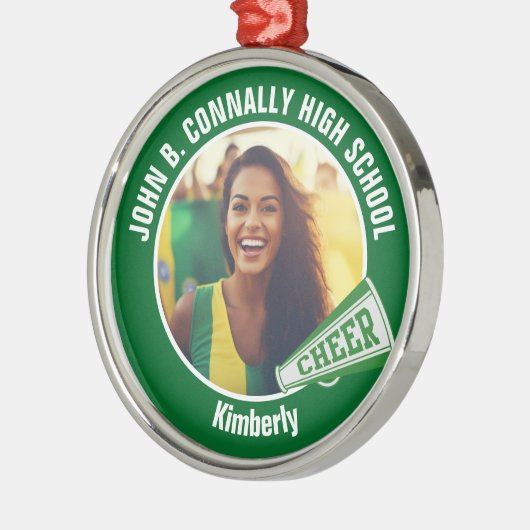 Ornement En Métal Photo verte Lycée Noël (Gauche)