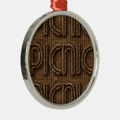 Ornement En Métal Picnic Funny Wicker Style Typographie Brown (Droite)