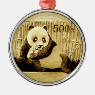 Ornement En Métal Pièce de panda or