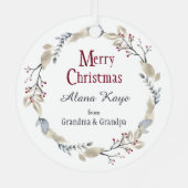 Ornement En Métal Pingouin de patinage sur glace mignon en Wreath d' (Verso)