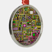 Ornement En Métal Pink and Yellow Geometric shapes pop art punk (Droite)