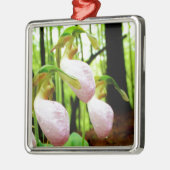 Ornement En Métal Pink Lady Slipper sauvage orchidée (Gauche)