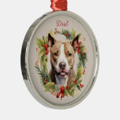 Ornement En Métal Pitbull Christmas Pet Memorial Chien race (Droite)