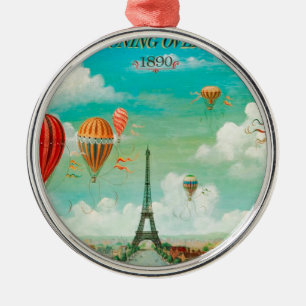 Ornement En Métal PixDezines ballons vintages/eiffel/paris