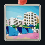 ORNEMENT EN MÉTAL PLAGE DU SUD, MIAMI, LA FLORIDE<br><div class="desc">PLAGE DU SUD,  peinture numérique de MIAMI,  la FLORIDE par Inge Lewis. Trouvez plus d'articles assortis au magasin d'ingeinc.com.</div>