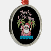 Ornement En Métal Plage Noël Tropical Vacances Père Noël Beach (Droite)