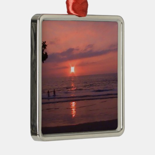 Ornement En Métal Plage romantique Hawaii Sunset Ocean Beach (Droite)