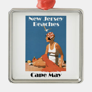 Ornement En Métal Plages du New Jersey ~ Cape May