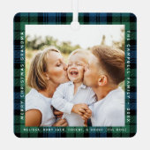 Ornement En Métal Plaid Grandma 2 Photos Christmas Campbell Tartan (Verso)