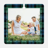 Ornement En Métal Plaid Grandma 2 Photos Christmas Campbell Tartan (Recto)