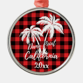 Ornement En Métal Plaid Red Plaid Dana Point California Beach