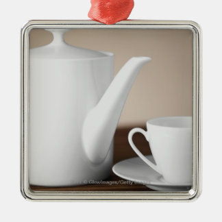 Ornement En Métal Plan rapproché d'une tasse et d'une soucoupe avec