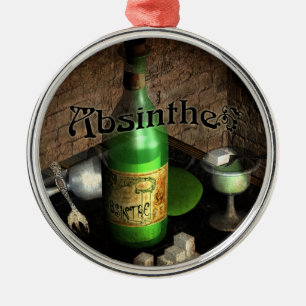 Ornement En Métal Plateau d'absinthe nature morte