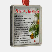 Ornement En Métal Poème de petit-fils - conception de Noël (Droite)