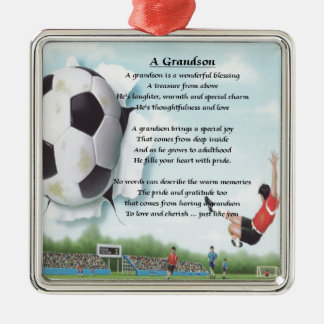 Ornement En Métal Poème de petit-fils du football