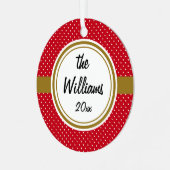 Ornement En Métal Points suisses rouges et blancs, or, ronds (Avant gauche)