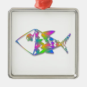 Ornement En Métal Poisson Abstrait