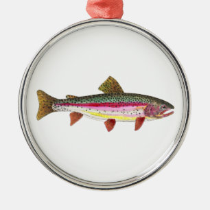 Ornement En Métal Poisson de truite arc-en-ciel
