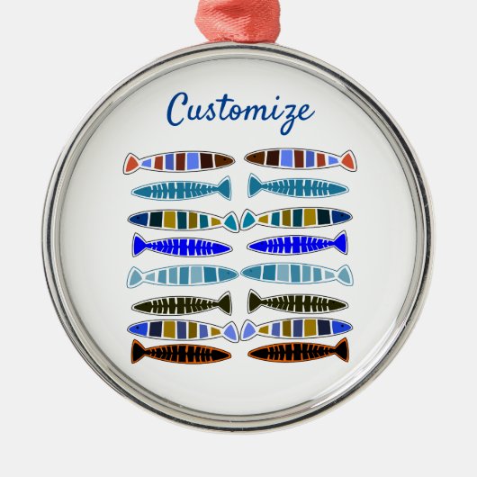 Ornement En Métal Poisson rayé multicolore Thunder_Cove (Devant)