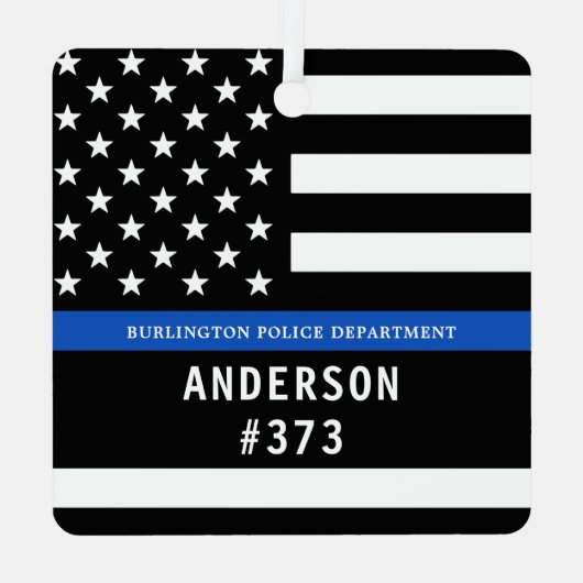 Ornement En Métal Police Personnalisée Ligne Bleue Mince Police (Verso)