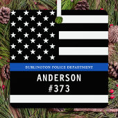 Ornement En Métal Police Personnalisée Ligne Bleue Mince Police