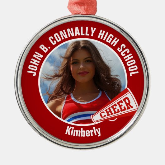 Ornement En Métal Pom-pom girl rouge photo secondaire Noël (Devant)