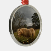 Ornement En Métal Poney miniature blond / Cheval (Droite)